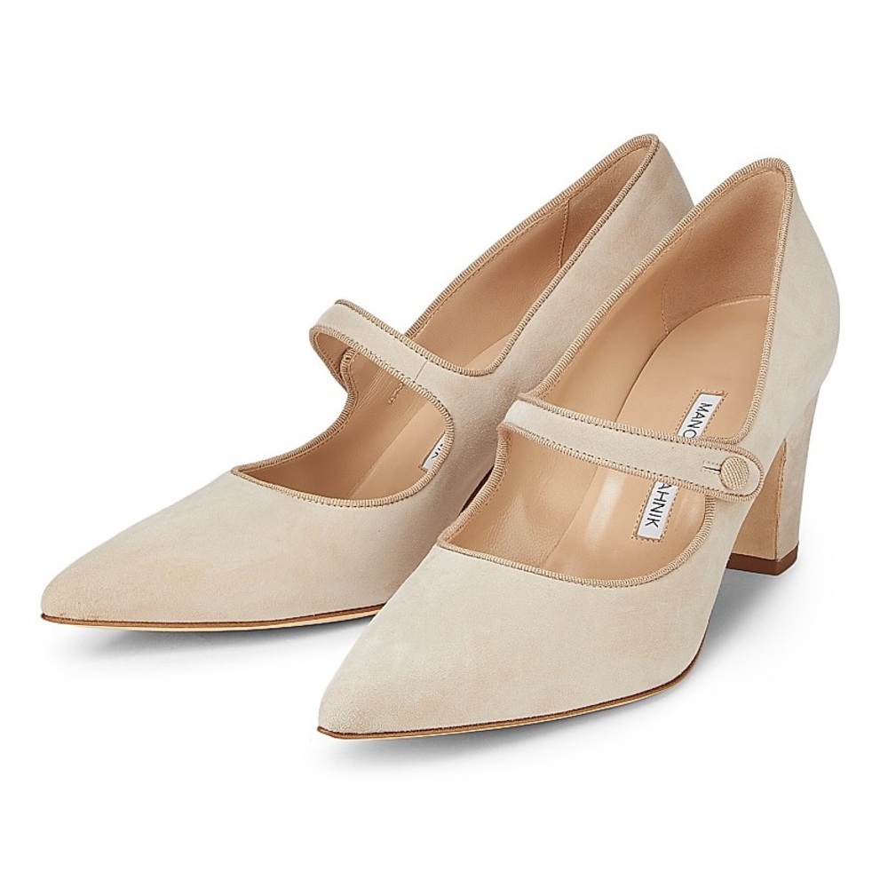 Manolo Blahnik Suede Campariba Mary Jane Shoes - Picture 3 of 4